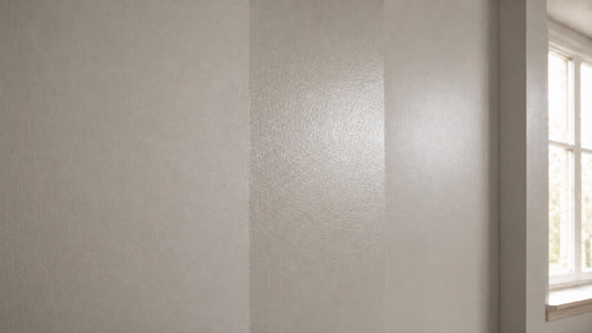 Mur intérieur montrant côte à côte les finitions mate, satinée et velours