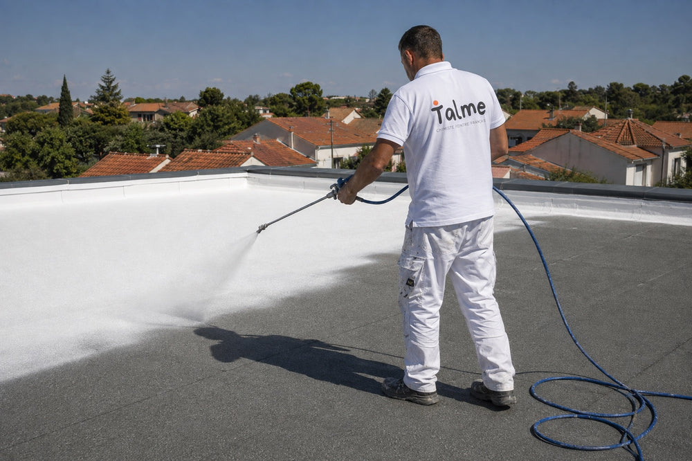 applicateur toiture airless revetement blanc